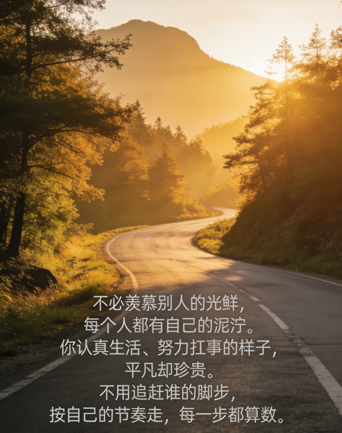 按自己的节奏走，每一步都算数